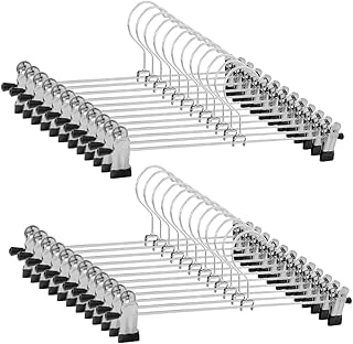 Pants Hangers 30Pcs Pant Hangers with Clips Skirt Hangers Clip Hangers Metal Hangers for Pants Slack Hangers