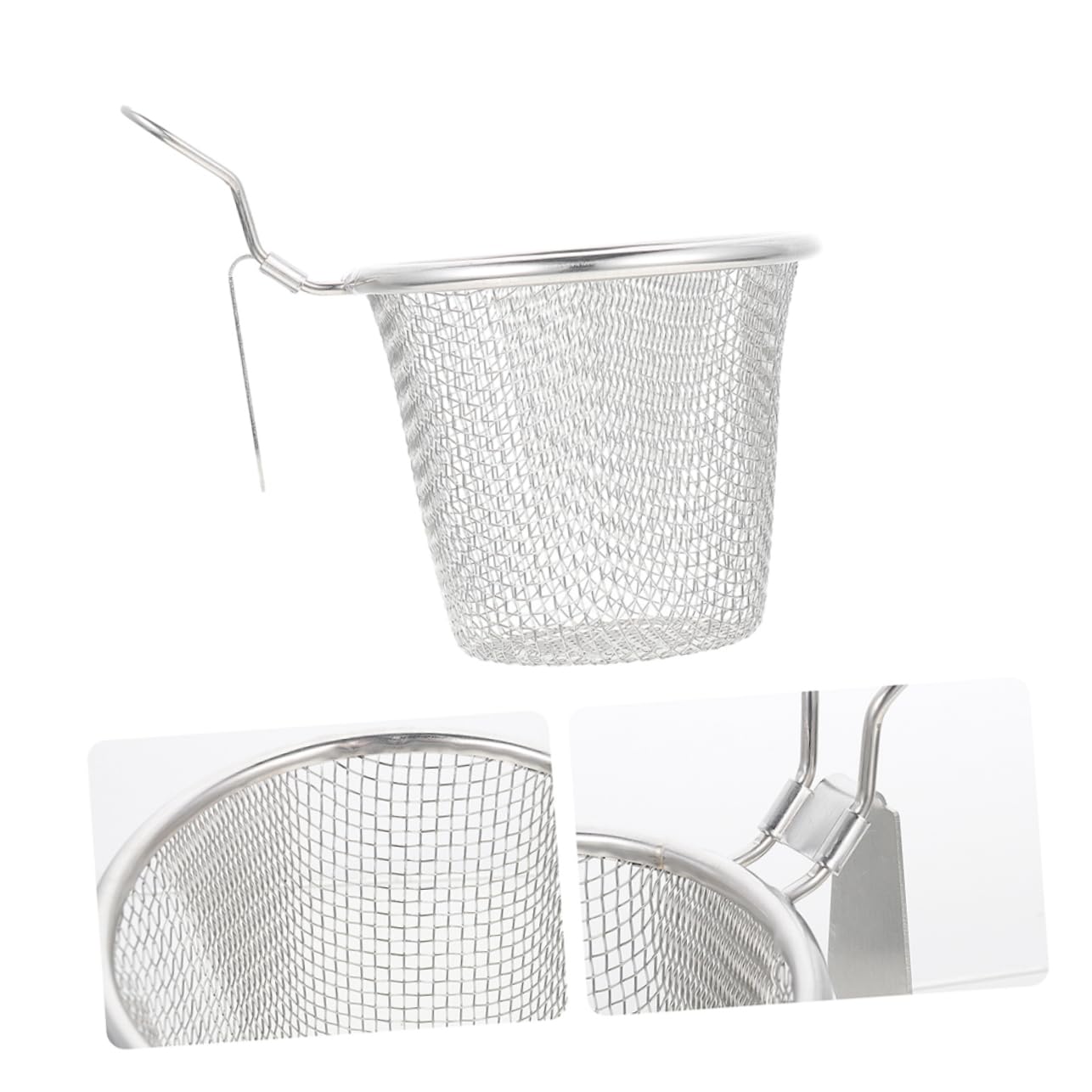 Colador de Malla de Acero Inoxidable con Cuchara y función de Espumadera para Pasta, freír y tamizar Fino en la Cocina