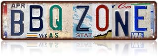 Vintage BBQ Zone Wall Decor Street Signs Metal Tin Signs 16 x 4 Inches
