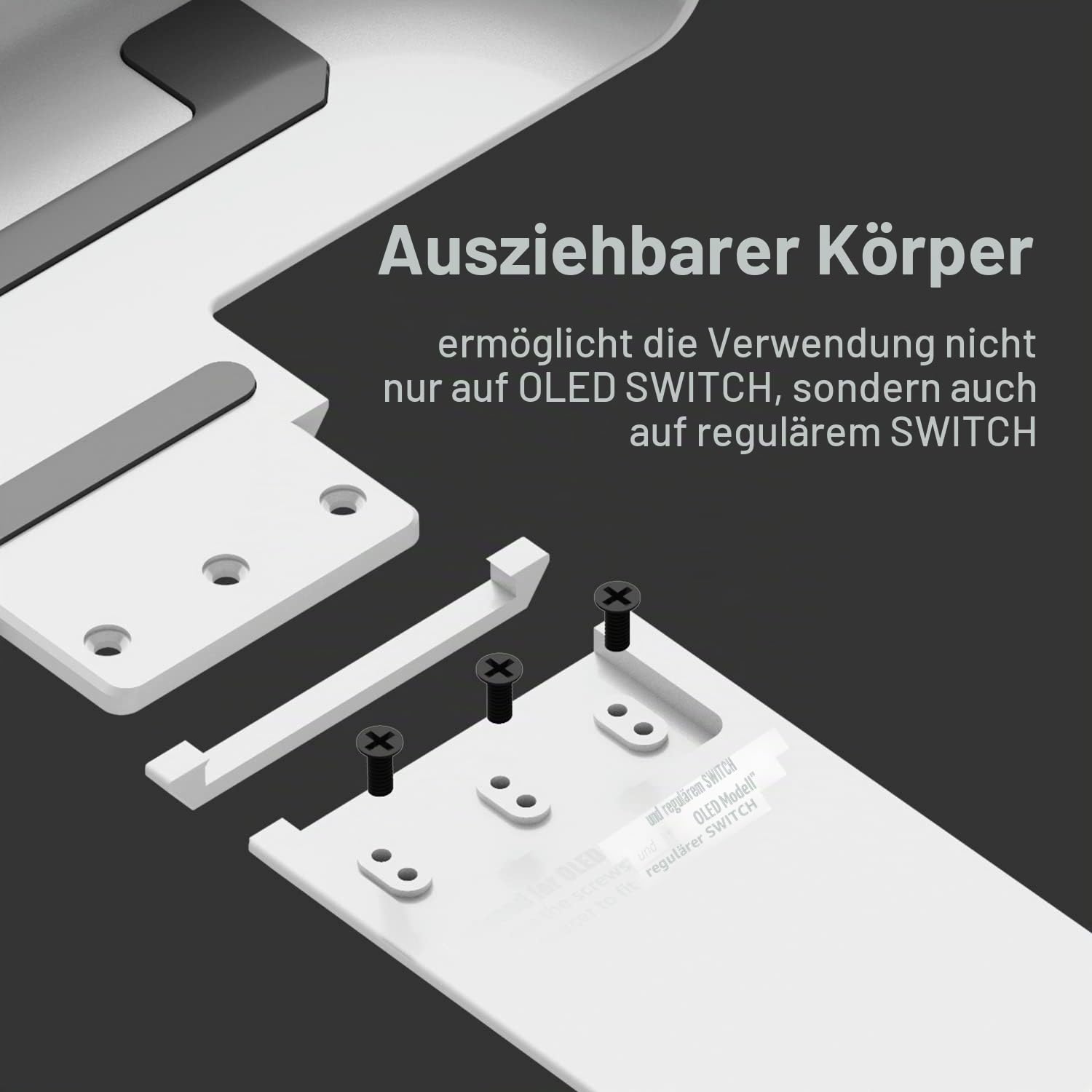 Skull & Co. NeoGrip Bundle für Nintendo Switch OLED und Regular Modell: Eine andockbare Schutzhülle mit austauschbaren Griffen [passend für alle Handgrößen] [mit Tragetasche] - OLED Weiß