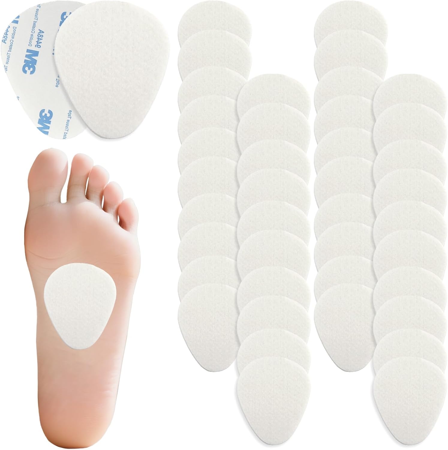 40Pcs Metatarsal Pads Ball of Foot Cushions 0.2 Inch Thick Felt Ball