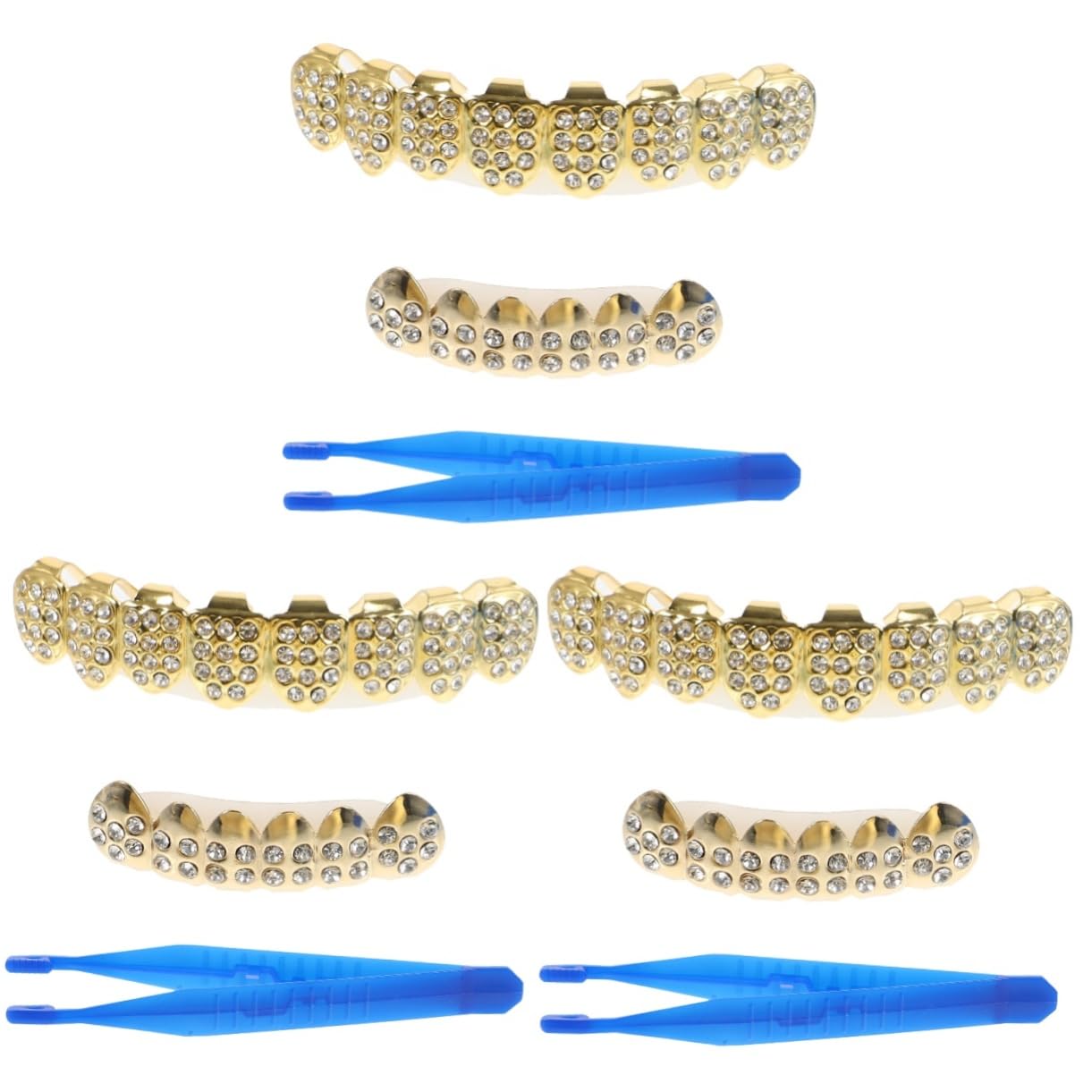 SHERCHPRY 2 set di gioielli bretelle decorative griglie dentali per feste in costume bocca denti griglie