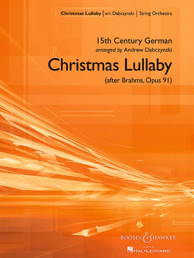Christmas Lullaby: after Brahms op. 91. string orchestra. Partition et parties.