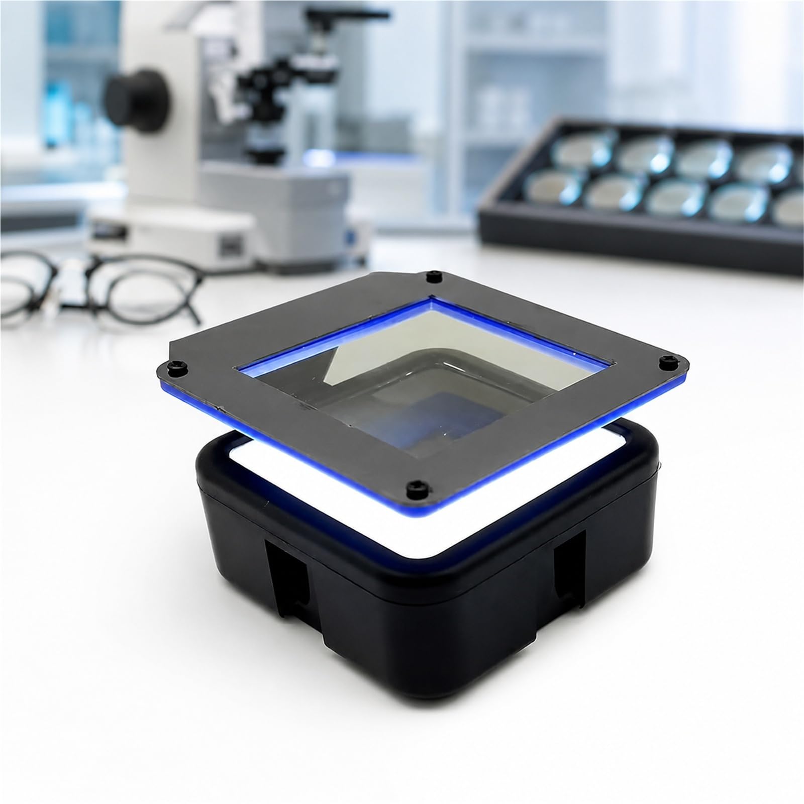 Przenośny tester naprężenia obiektywu | Temperatura barwowa 6000 K, 6 W, eksperymentator fotoelastyczny do laboratoryjnej analizy optycznej.(Battery version)
