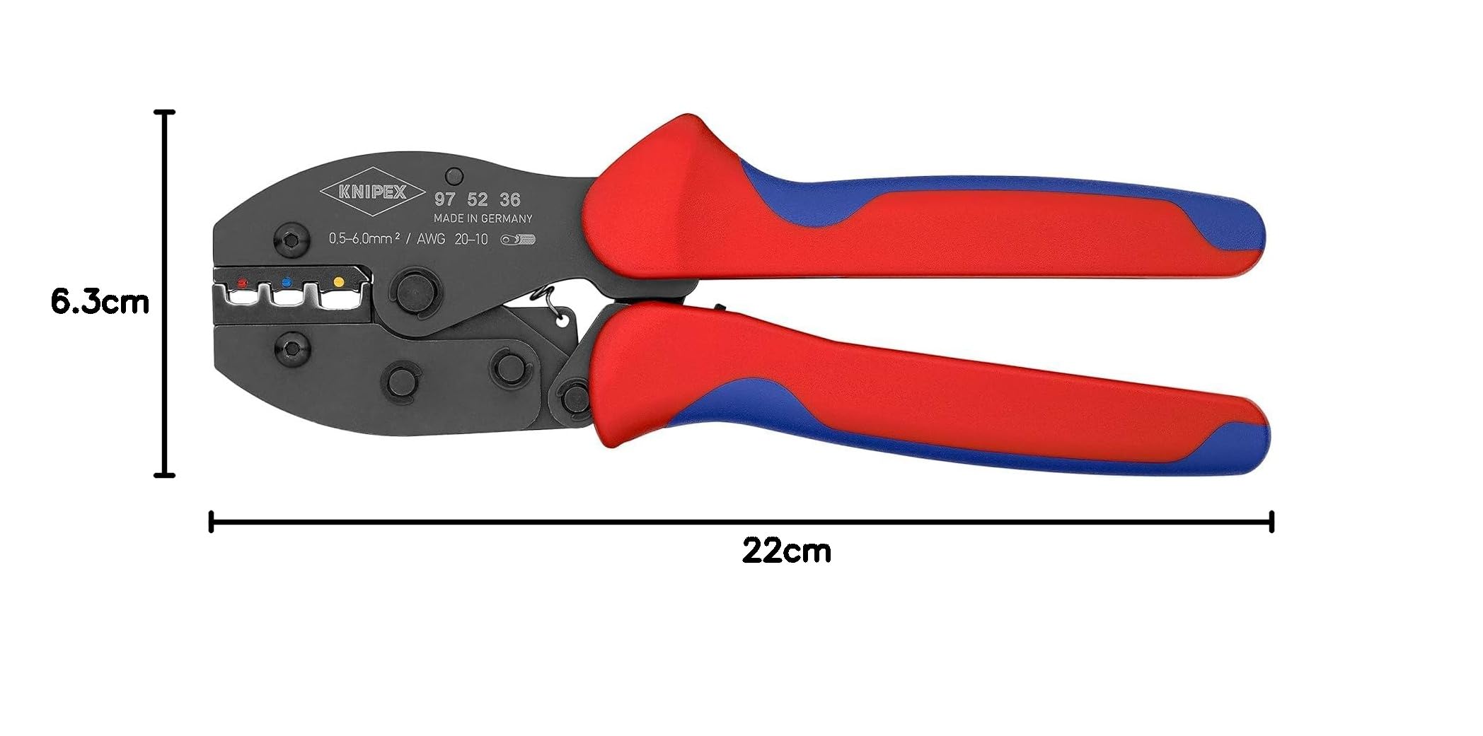 KNIPEX PreciForce Szczypce do zagniatania z osłonkami wielokomponentowymi 220 mm, 97 52 36