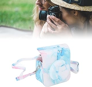 Estojo para Câmera Instantânea, Bolsa Protetora para Câmera Em Couro PU para Instax Mini 12, Alça de Ombro Ajustável Bolso para Câmera Compatível Com Instax Mini 12 (onda sonhadora)