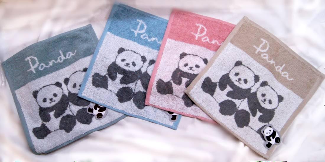 Amazon.co.jp: パンダ ジャガード ハンカチタオル【TL-H93-4A、TL-H95