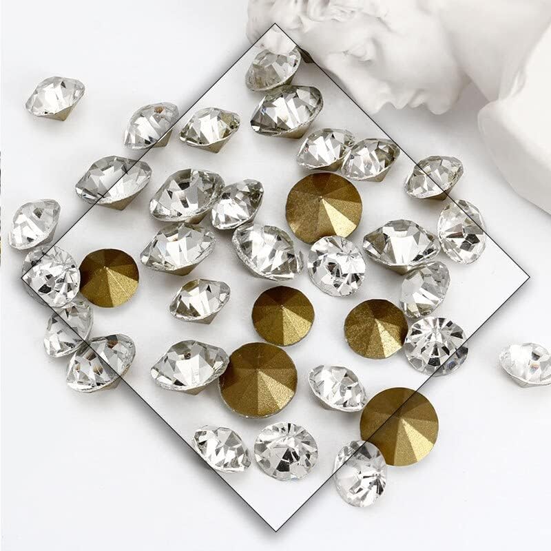 Transparent Rhinestone Stone Nail Gems Silver Crystal Parts Gems Point Back Glass Thing to Stick On Charm 288/1440/28000Pcs