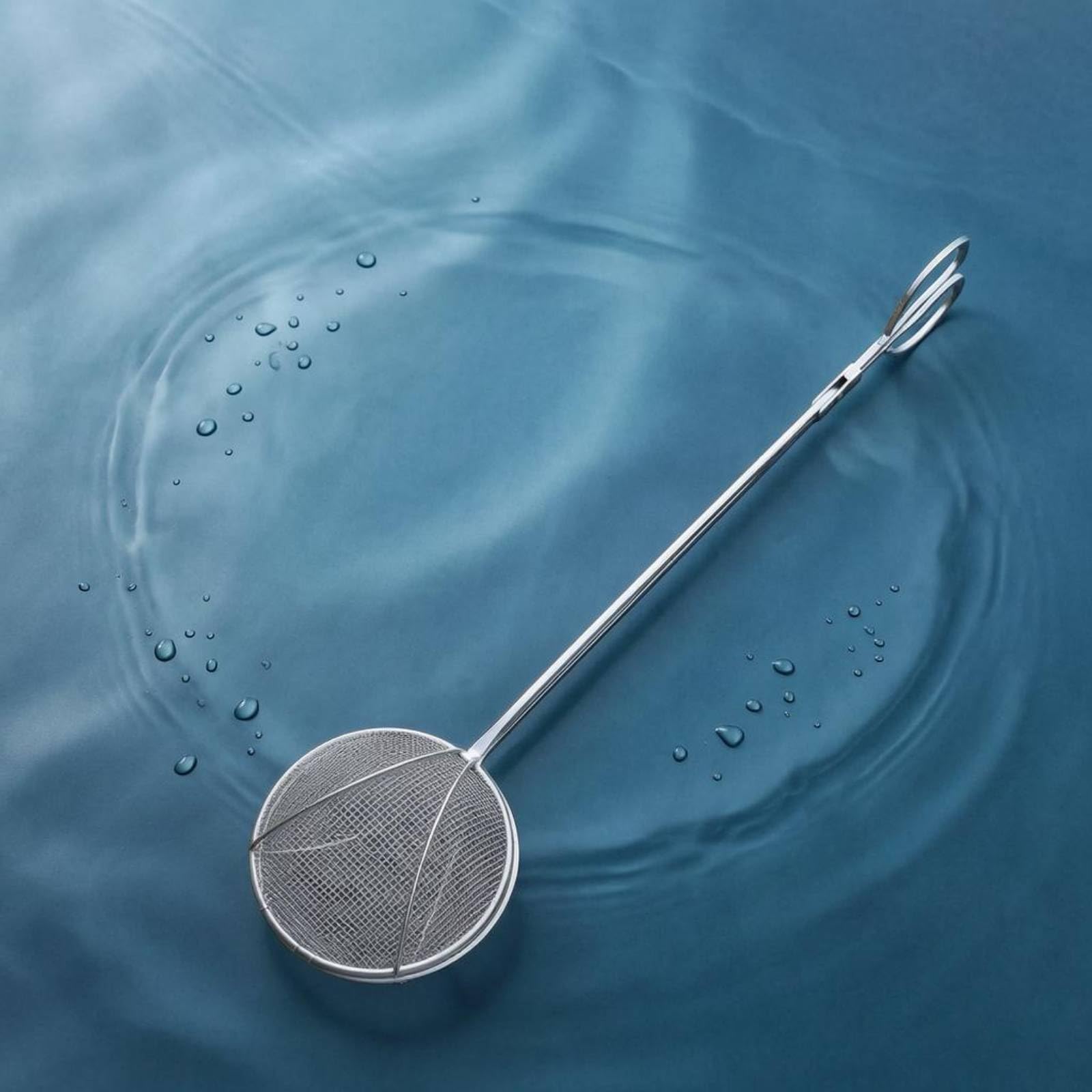 Qianly Épuisette à Fine Acier Inoxydable Épuisette Métallique Style Pince, 60 Cm