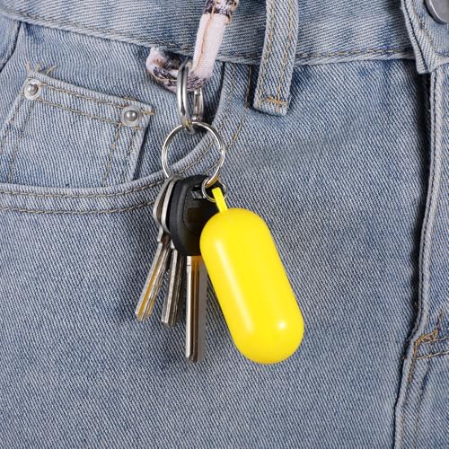 Image of 4pcs Boat Key Floating Keychains, 2.56x0.98in Cylindrical Shaped Foam Floating Key Ring, Waterproof Boat Float Ring, Water Sport Accessory for Boating Surfing Rowing Fishing Outdoor Sports (4 Colors)