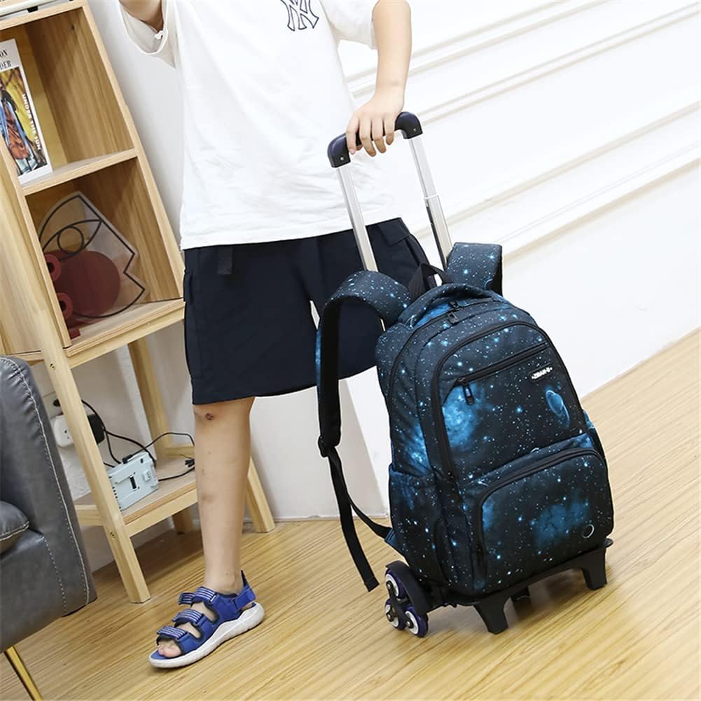 Galaxy Rolling Backpack for Boys Girls Backpack with Wheels for Elementary School Kids Wheeled Backpack - Image 5