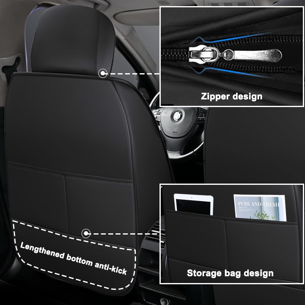 NCCLOVELY Car Seat Covers for Infiniti G25 2011-2012,Waterproof Leather Seat Covers 2-Seats Luxury,Car Interior Accessories with Airbag,Car Seat Protectors for G25(Black+Blue)