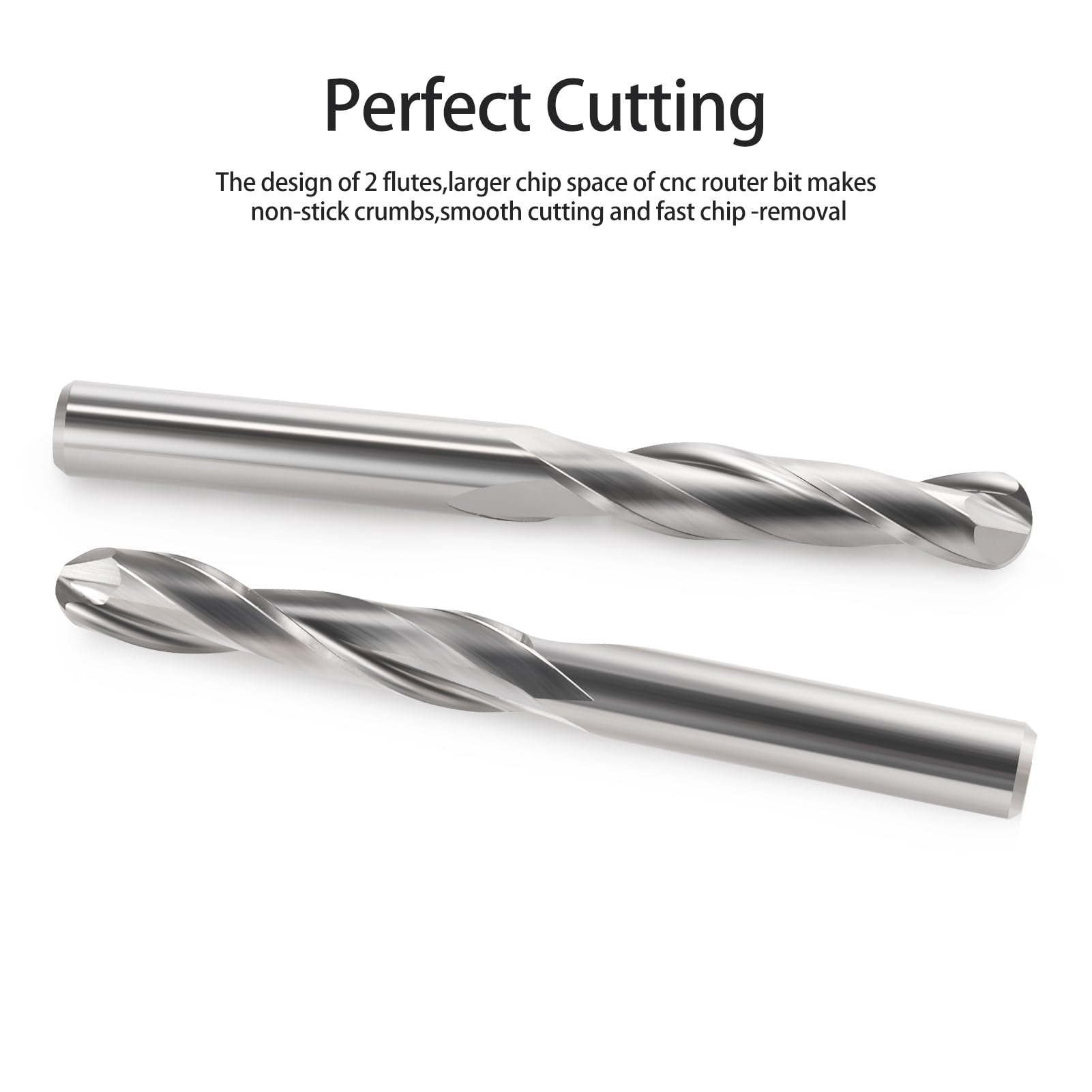 EU_HOZLY 6x22mm 2 Flöte Hartmetallkugel Nasenfräser CEL Packung mit 5