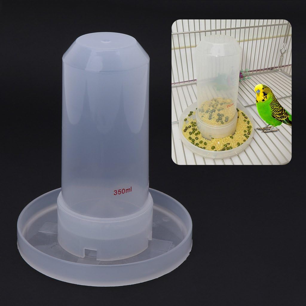 Lazder Bird Drinker Feeding Food Waterer with Stander for Aviary Cage Budgie Lovebirds