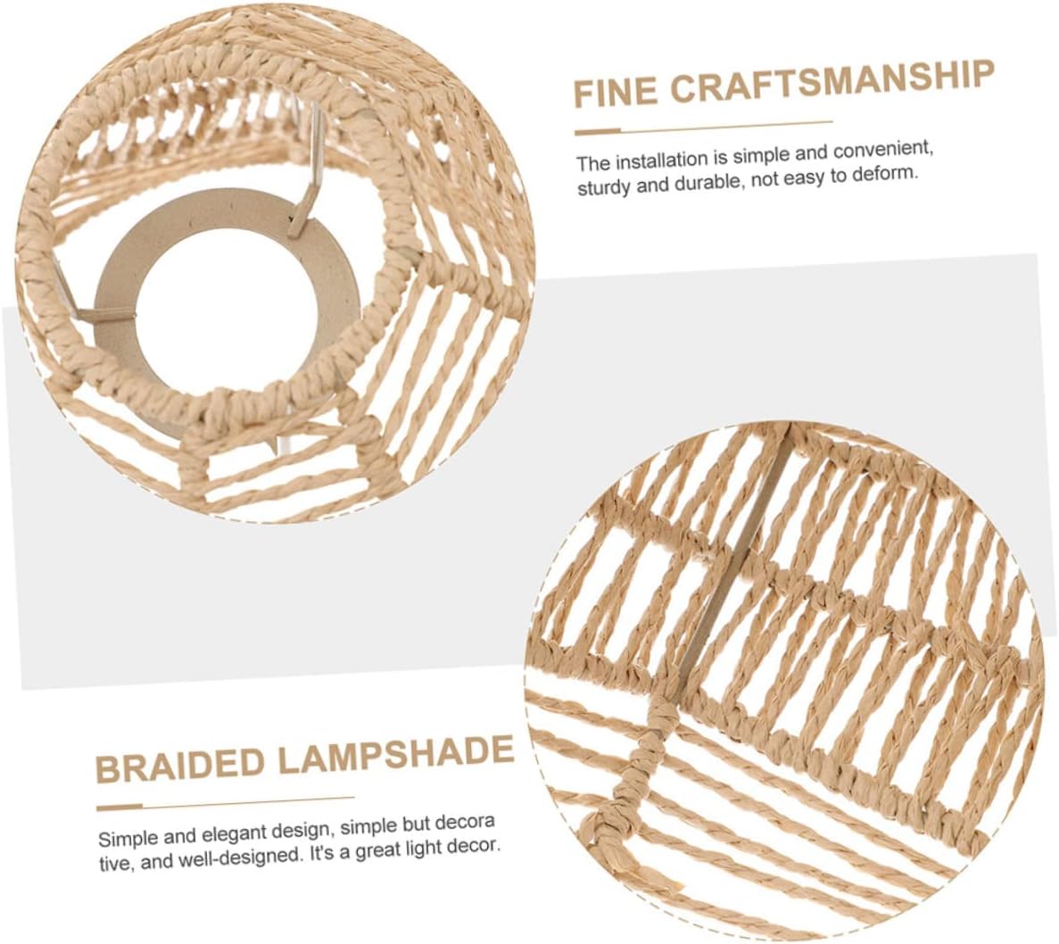 Gadpiparty 2pcs Chinese Style Hanging Light Cover Creative String Lampshade for Ceiling Wall Floor Lamps Vintage Woven Design for Home Decor Restaurant Use