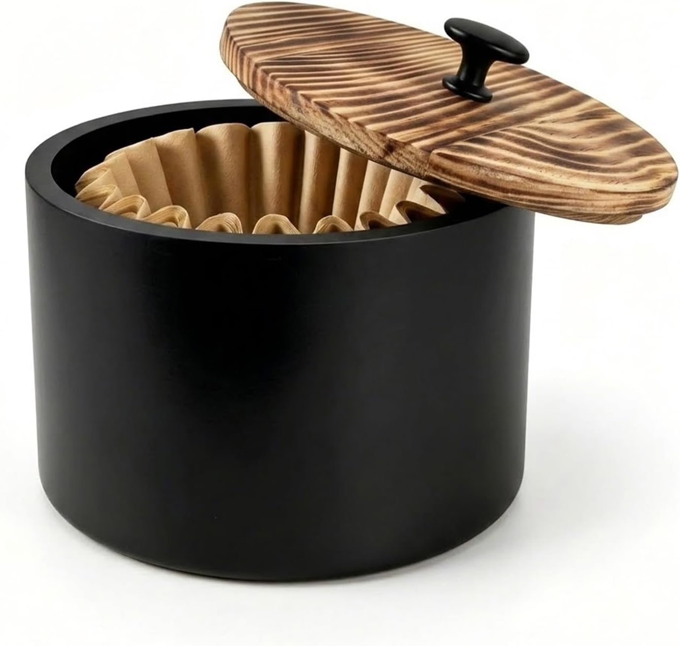 Sokfone Wooden Coffee Filter Holder for Counter, Coffee Filter Storage Container with Lid, Coffee Filter Organizer for 1–6 Cup Disposable Coffee Filter Papers, Coffee Bar Accessories for Home Decor