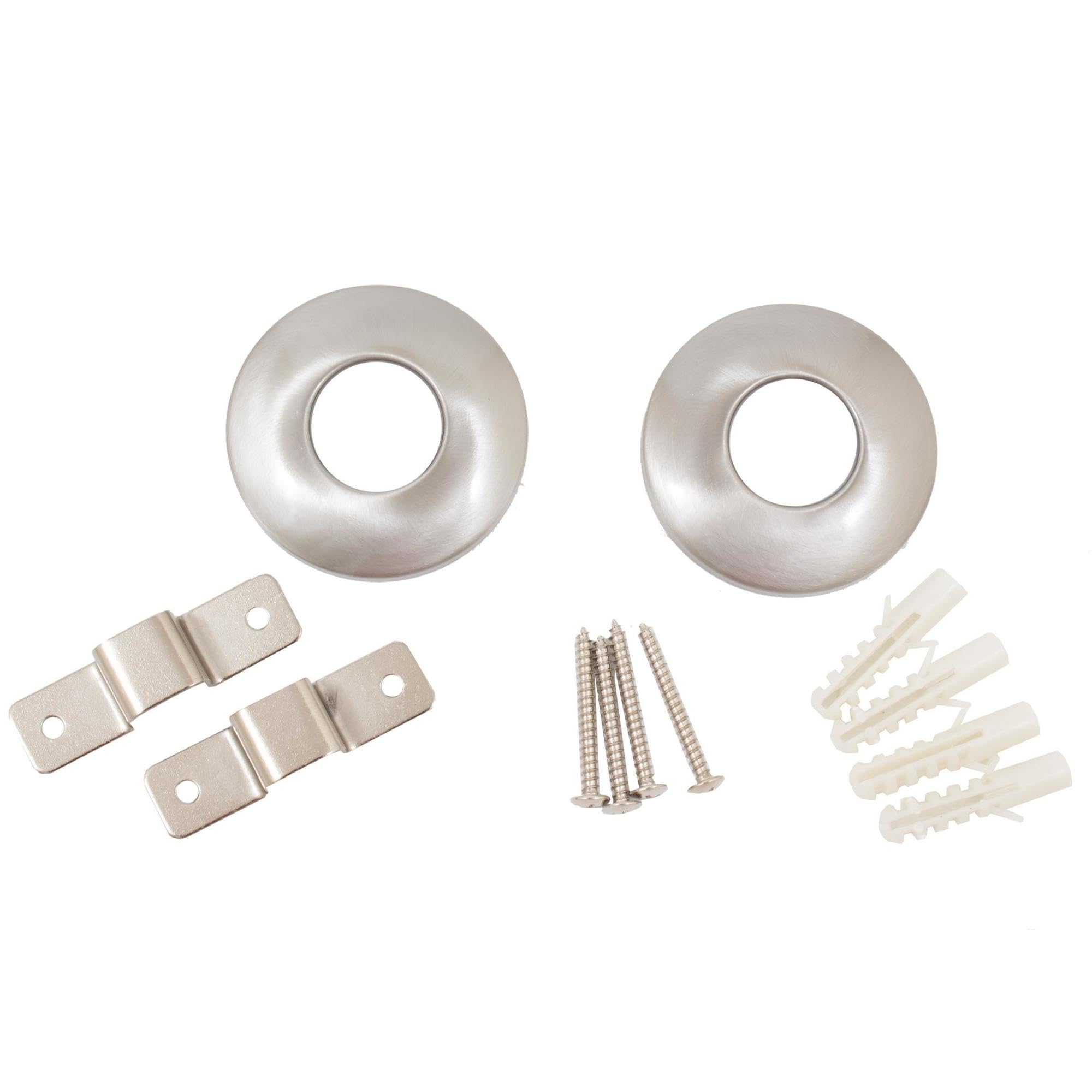 Shower Rod Flanges, Concealed Screws, Satin Stainless Steel by Stone Harbor Hardware