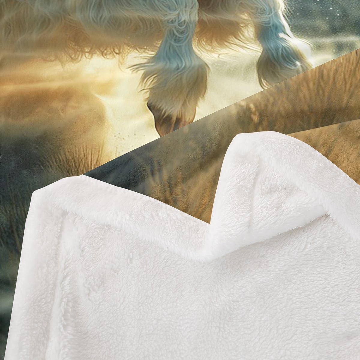Erosebridal Goat Twin 60"X80" Sherpa Blankets Farm Animal Throw Blanket for Kids Boys Girls Bed Sofa,Romantic Starry Sky Fleece Blanket Rustic Hunting Animals Plush Bed Blanket