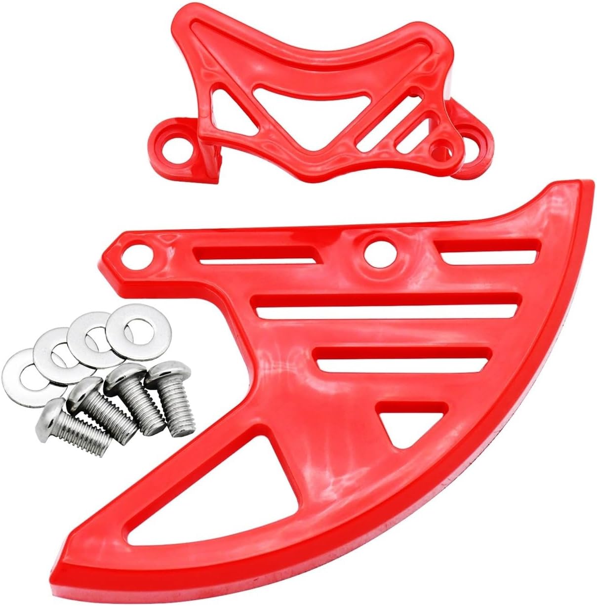 Rear Brake Disc Cover Caliper Guard Protection Compatible with CR CRF 125R 250R 450R 250X 450X 250RX 450RX 450L Dirt Bike Universal(Red Set)