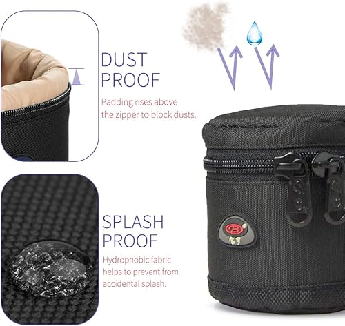 Miniatura 3 de BPAULL Funda para lente de cámara DSLR Bolsa para lente de cámara compatible con Canon EF 1.102 in f1.8 EF 0.945 in f 2.8EF 1.969 in F 1.8 Nikon