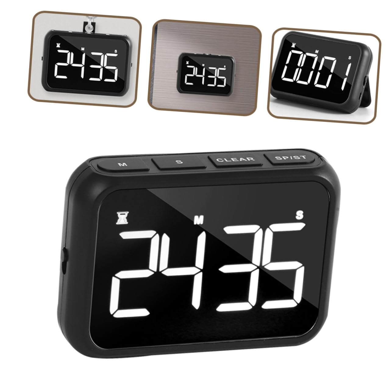 POPETPOP 2piezas Temporizador De Cocina Digital Led Recargable Pantalla Cronómetro para Cocina Horario Aleatorio y Función De Alarma para Hogar Oficina y Restaurantes