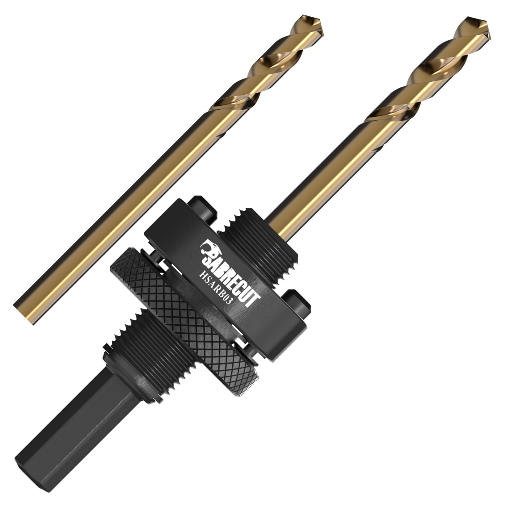 3 x SabreCut HSARB03K1 Universal A2 Fast Change Hole Saw Arbor and M35 Cobalt Drill Bits Kit 11mm HEX Shank Compatible with 32mm to 210mm Hole Saws