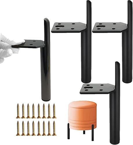 KAERON Patas de metal para sofá de 5 pulgadas, patas modernas para muebles, patas de repuesto resistentes con tornillos de montaje para tocador,