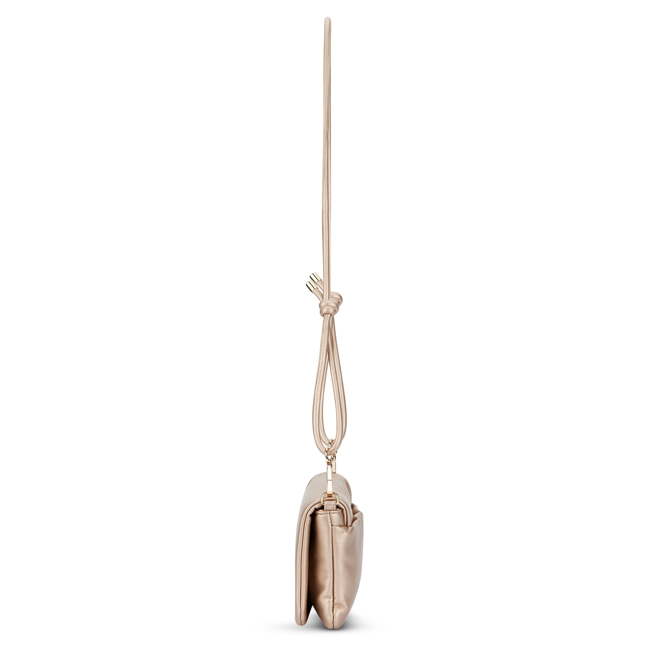 Expatrié Handtasche Damen Klein Gold - Zoe Small - Clutch Tasche aus Veganem Leder - Elegante Kleine Umhängetasche für Hochzeit Ausgehen & Party