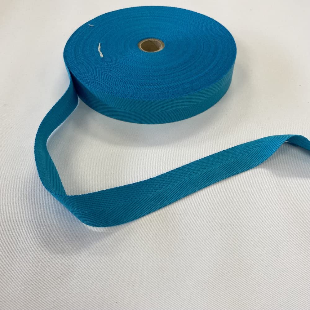 25mm Acrylic Herringbone Webbing Tape (Per Metre) (Turquoise)