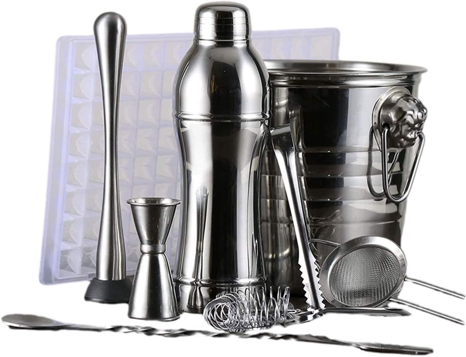 22 once Cocktail Shaker Bar Set - Mixer Professionale Drink Shaker e Misurino Jigger e Set di Cucchiai for Miscelare Strumenti Professionali da Bar in Acciaio Inossidabile Setaccio Barista Inco