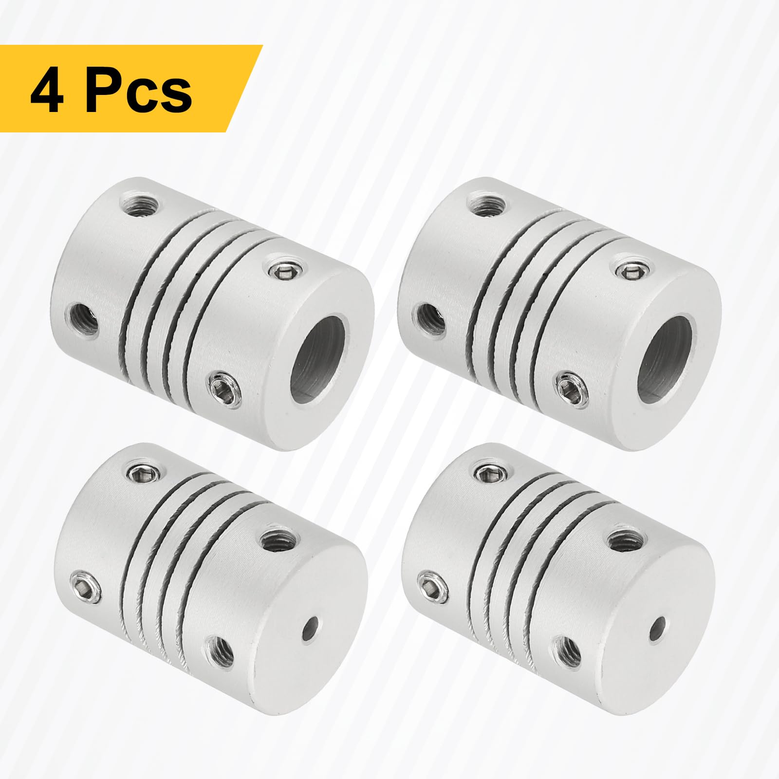 QUARKZMAN 4 Piezas De Acoplamientos Flexibles De 2mm A 7mm Conector De Junta De Aleación De Aluminio Acoplamientos De Eje Flexible Para 3D Máquina CNC Motor Guía DIY Encoder D15 X L20mm