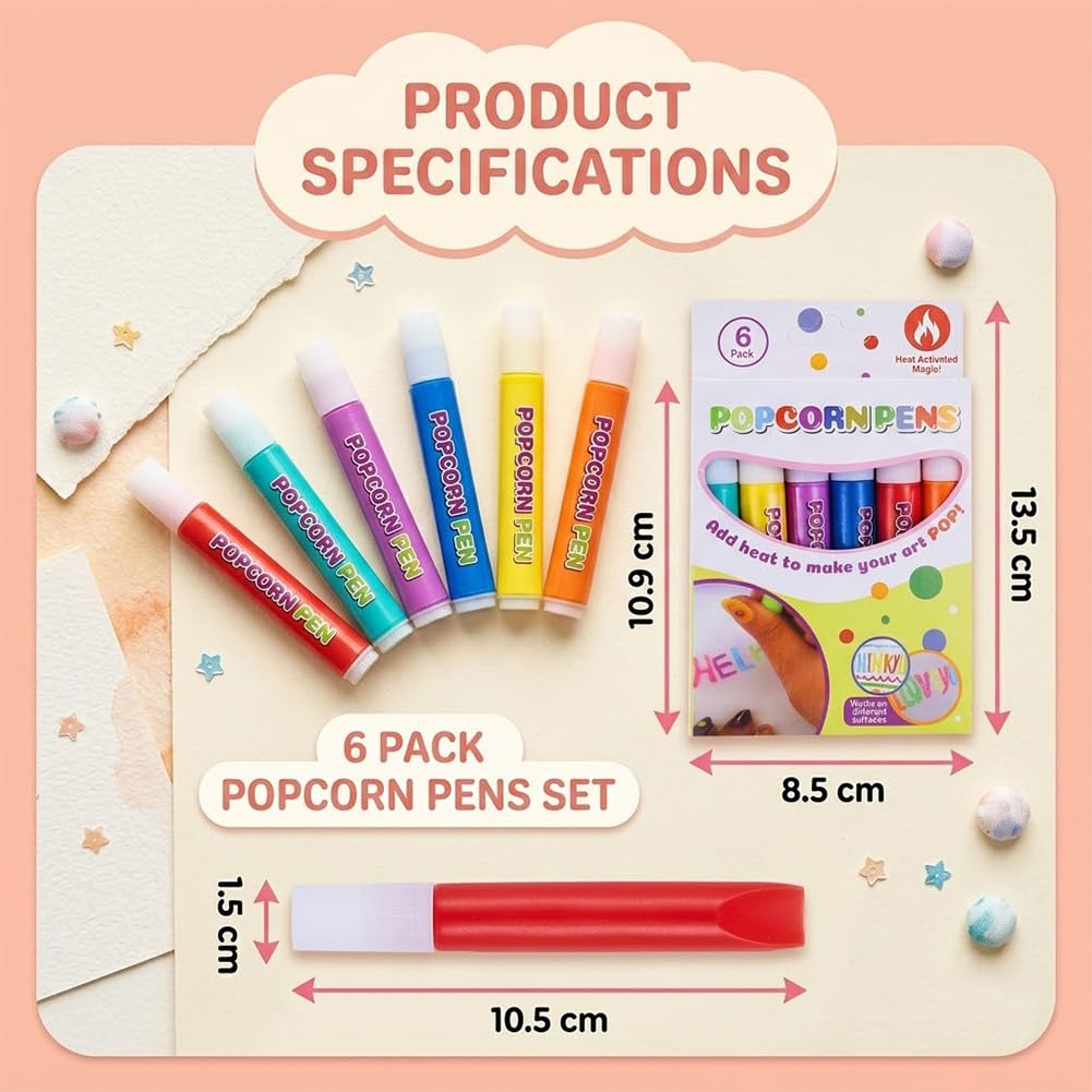 6/12 colors 3D Popcorn Pens, Magic Puffy Bubble Drawing Pen Kit,12 colors:2 - Image 7