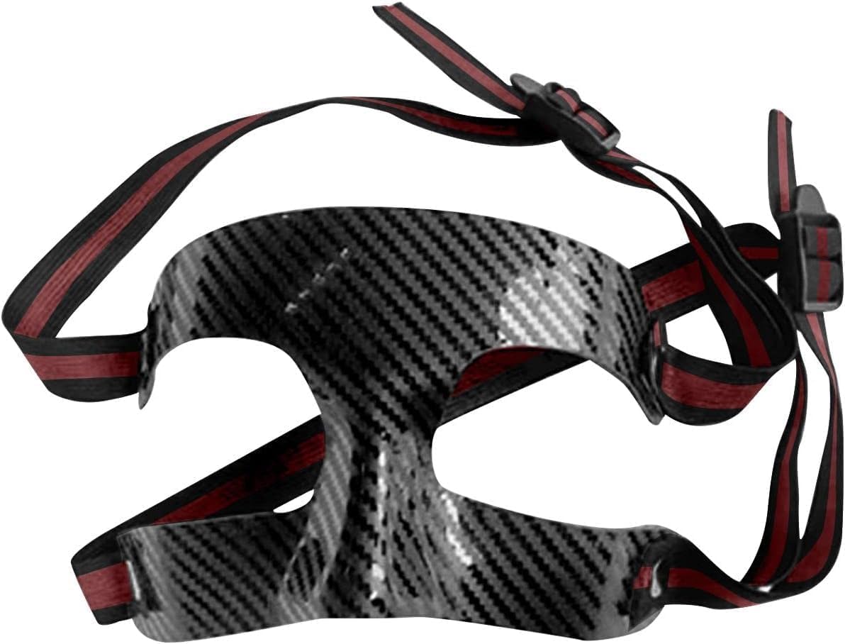 Sports Mask Nose Guard for Broken Nose, Adjustable Face Mask for Soccer and Basketball, Unisex for Adults and Teenagers, Black