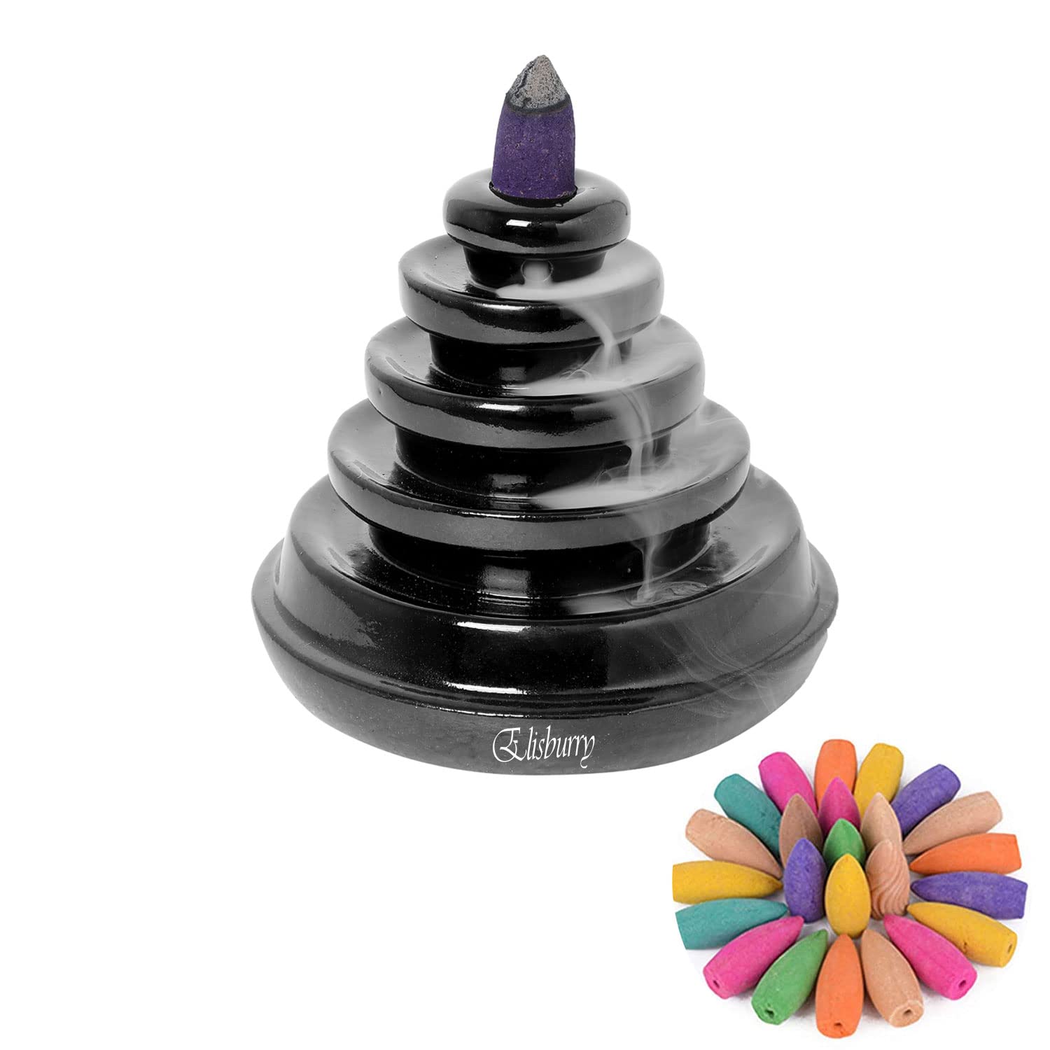 See full amazon price history chart for ELISBURRY® Ceramic Back Flow Incense Holder,Incense Burner with 30 Back Flow Incense Cones for -Pooja,Meditation,Prayer,Aromatherapy Ornament Home Decor-1-Pcs/30 Cones-Black color-DN-16 ELISBURRY® Ceramic Back Flow Incense Holder,Incense Burner with 30 Back Flow Incense Cones for -Pooja,Meditation,Prayer,Aromatherapy Ornament Home Decor-1-Pcs/30 Cones-Black color-DN-16 (B09R4N27T1) Amazon Price History, Amazon Price Tracker