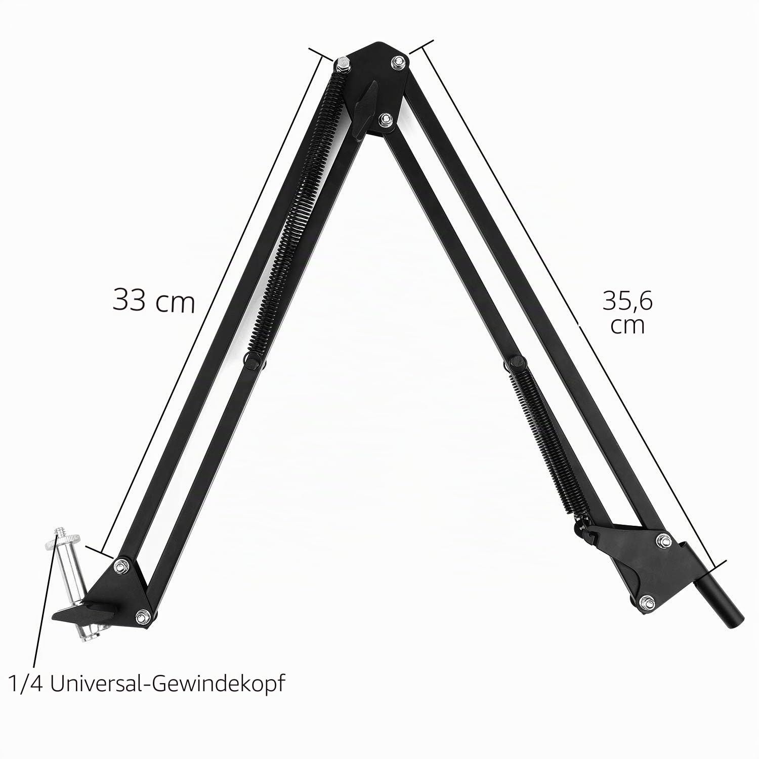 Handy Gelenkarmhalterung Chromlives Overhead Stativ Handy mit Smartphone Klemme 1/4‘’ Schraube Halter Schwarz Schwanenhals Smartphone Ständer Bett Verstellbar Halterung Tischklemme
