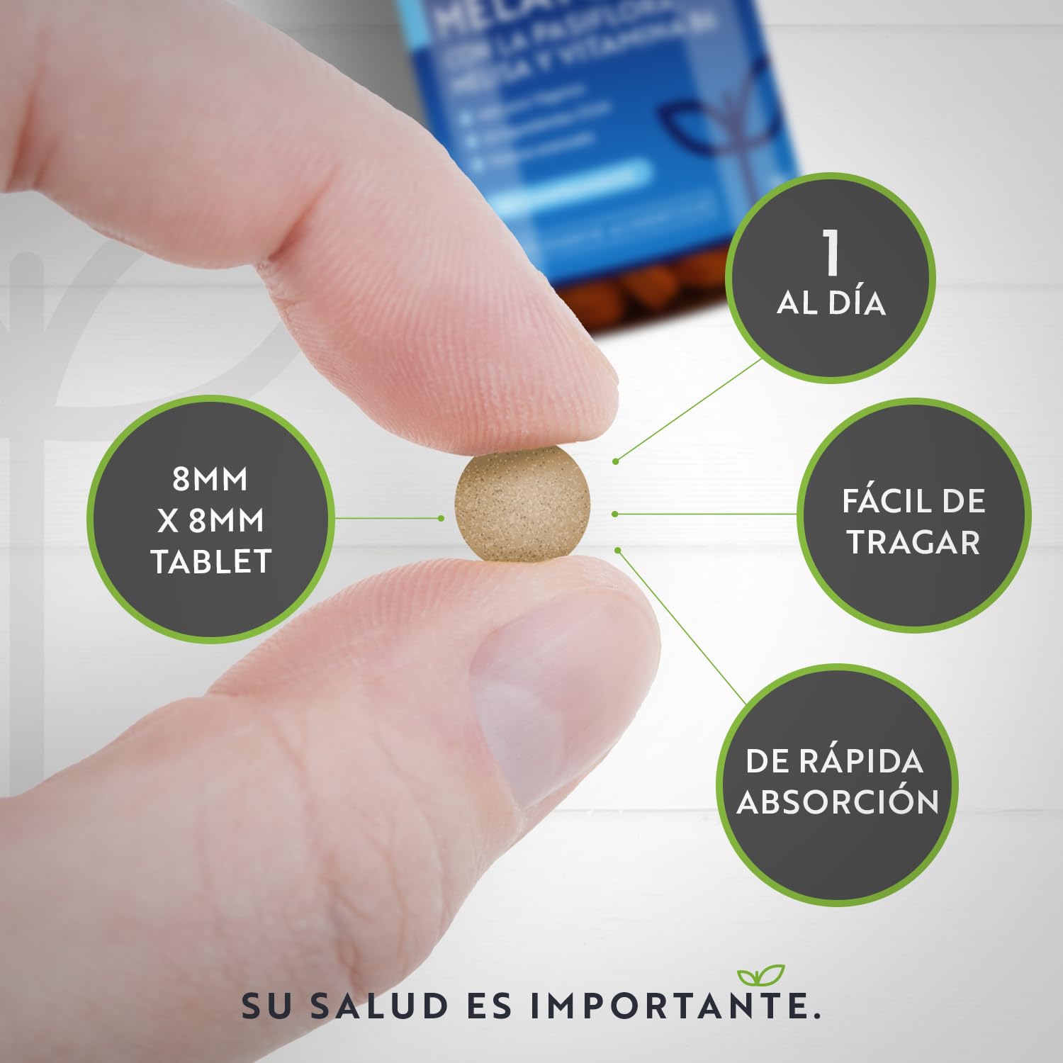 Melatonina Pura 1,9 mg + Vitamina B6 – Con Bálsamo de Limón y Flor de Pasión – 150 Comprimidos Veganos – Contribuye a Reducir el Tiempo para Dormir – GVO Libre – Nutravita