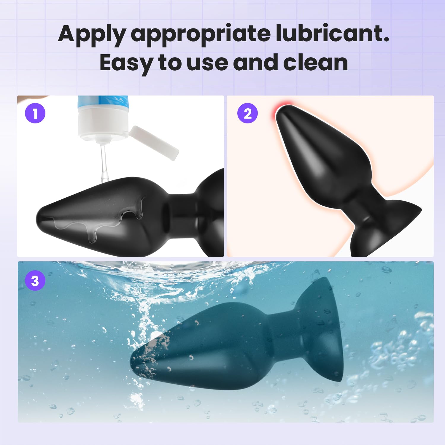 Plug Butt Extra, Plug Anale per Avanzato, Spina Anale Stimolante per Donne e Uomini, con Supporto Adesivo con Lubrificante, uso hands-free (Nero XXL)