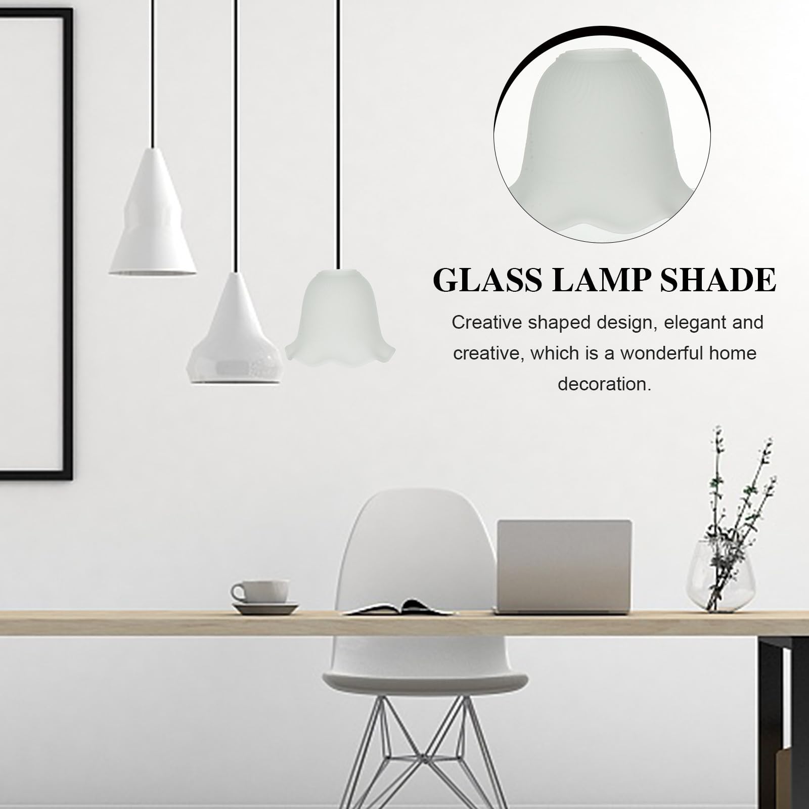 Paralume in Vetro E27 Elegante per Lampade da Tavolo e Comodino