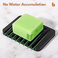 Vista 2 de Urbanstrive Jabonera para ducha, cascada, jabonera para baño, cocina, encimera, silicona flexible, mantiene las barras de jabón secas, fácil Negro