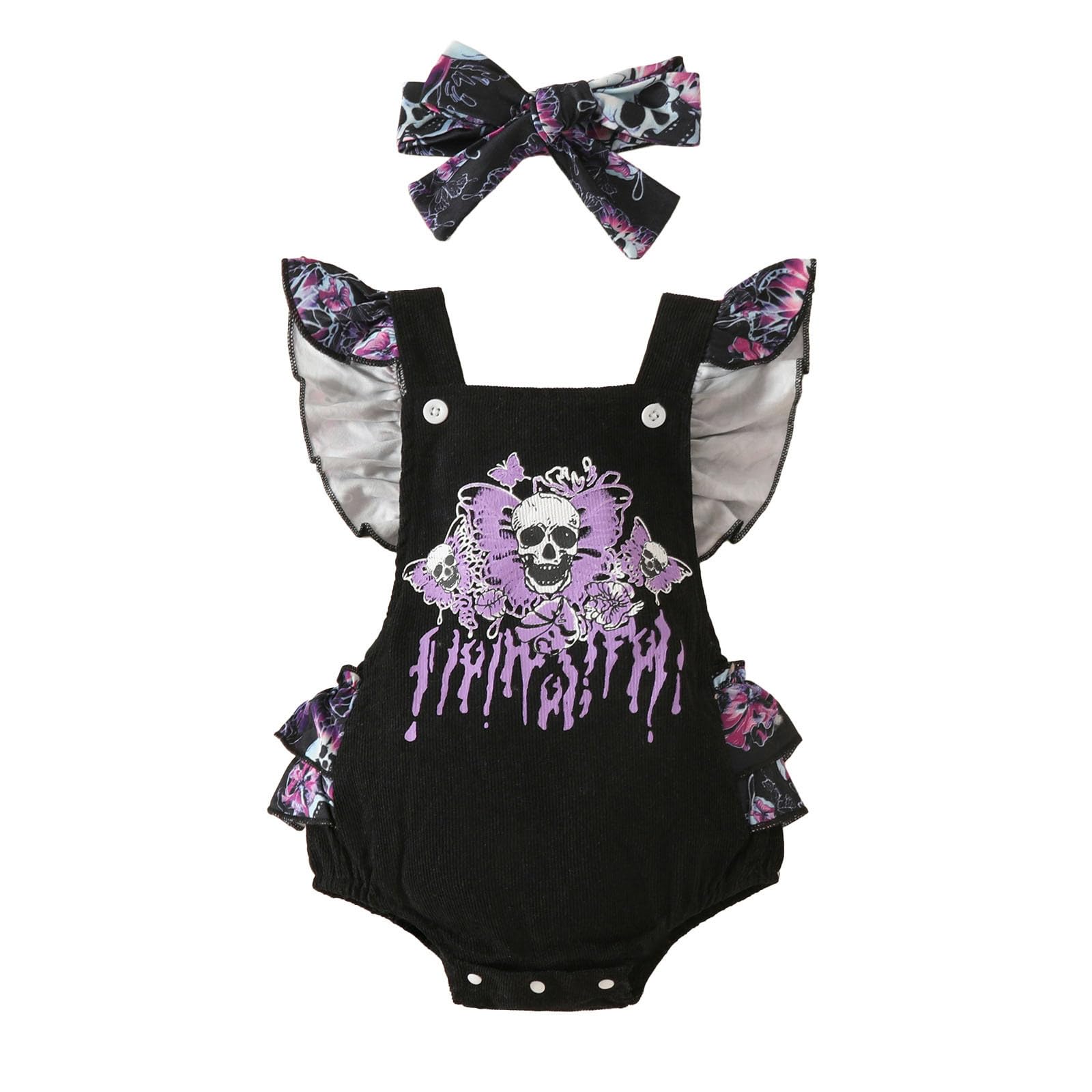 Cokbyavla Pumpkin Bat Print Tutu Dress, Halloween Romper Baby Baby Girl Christmas Girl Ghost Romper Big Girls Dresses Goth Clothes Clothes 0- Toddler 12-18 Months