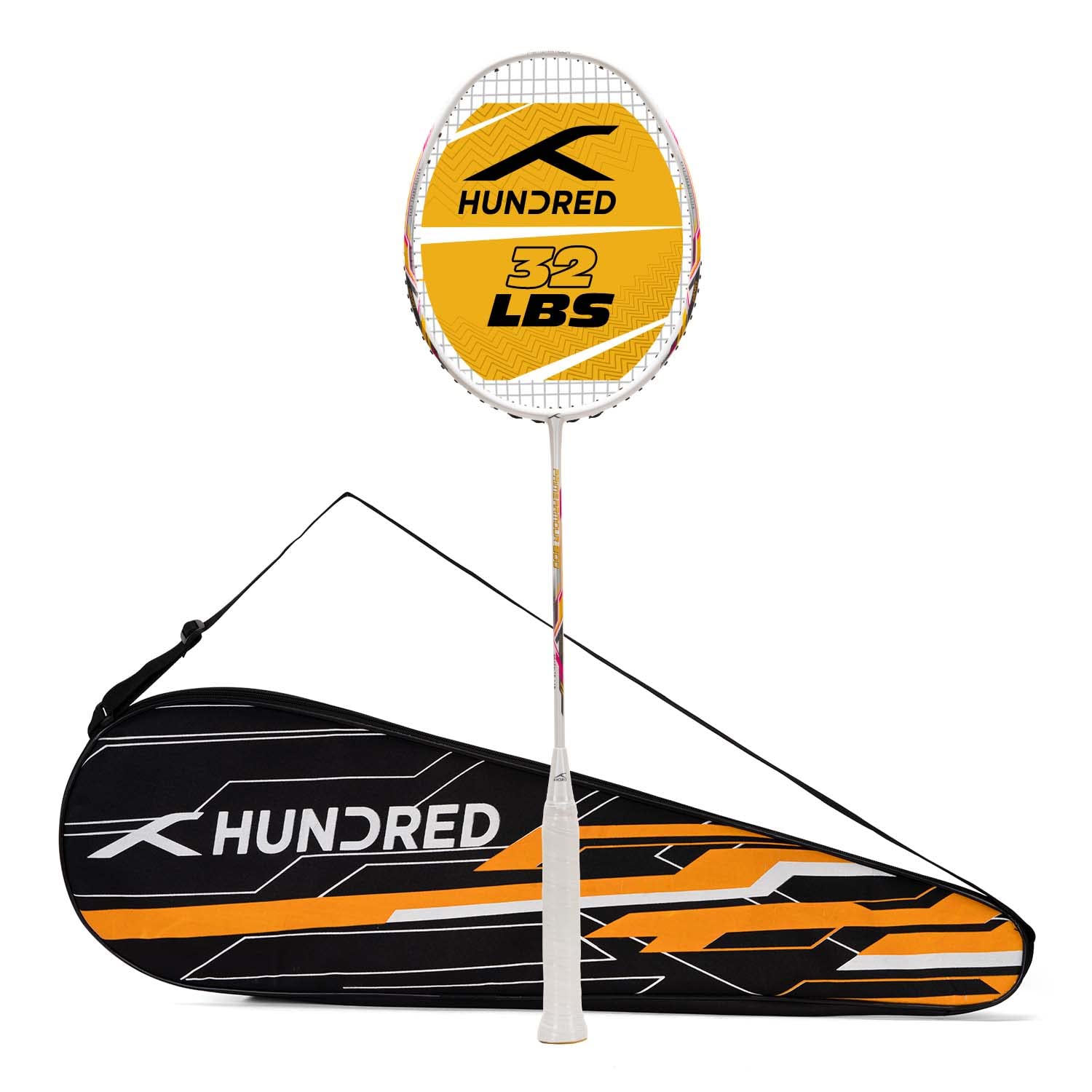 HUNDREDPrimearmour 800 Carbon Fibre Strung Badminton Racket with Full Racket Cover for Intermediate Players