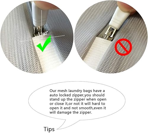 Miniatura 9 de Juego de 2 bolsas de lavandería delicadas bolsa de lavandería de malla duradera con cremallera bolsa de lavado de malla fina mantiene la forma del 2