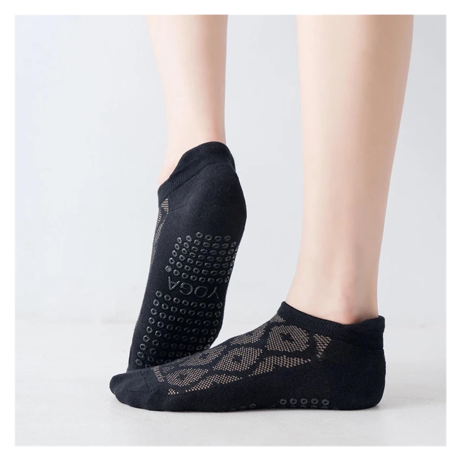 Calcetines de Yoga for Mujer, calcetín de Pilates Antideslizante Transpirable, calcetín Deportivo de algodón for Baile de Ballet y Fitness para Yoga Pilates Gimnasio(Red)