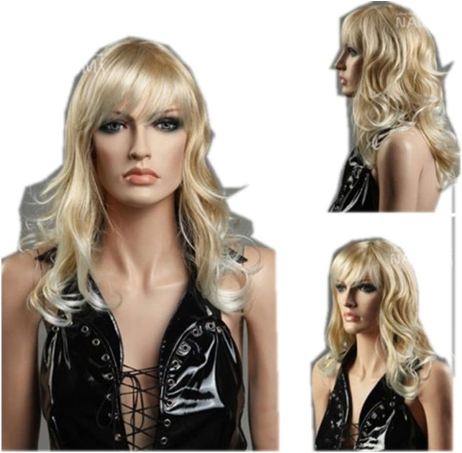 Long Golden Curly Wigs Neat Bangs For Women and Ladies Lacefront Wigs Full Lace Wigs