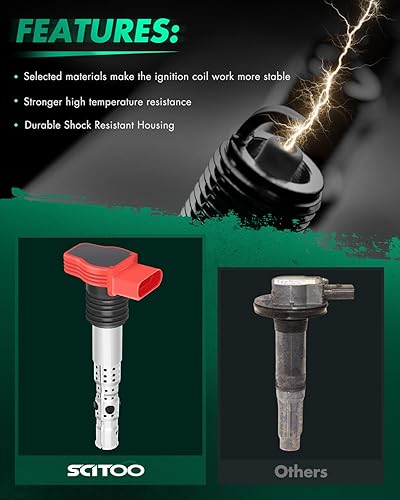 Vista 521 de SCITOO 1 bobinas de encendido con 4 bujías de iridio para Chevrolet 2011-2015 Cruze 1.4L 2016 Cruze Limited 1.4L 2012-2020 Sonic 1.4L 2013-2021 Trax