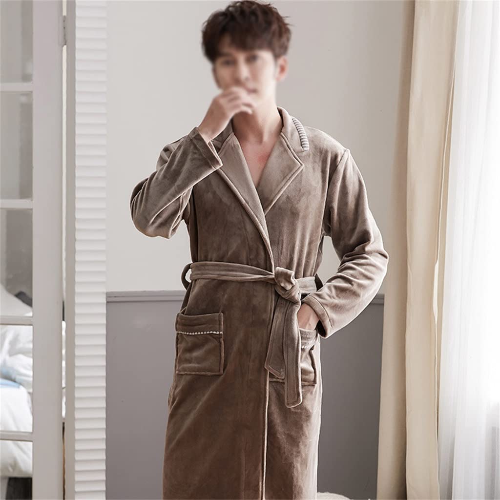 Albornoz de baño para Hombre, Ropa de Dormir, Albornoz, camisón, Batas para el hogar, Ropa de Dormir de baño para otoño e Invierno, Bata de Kimono