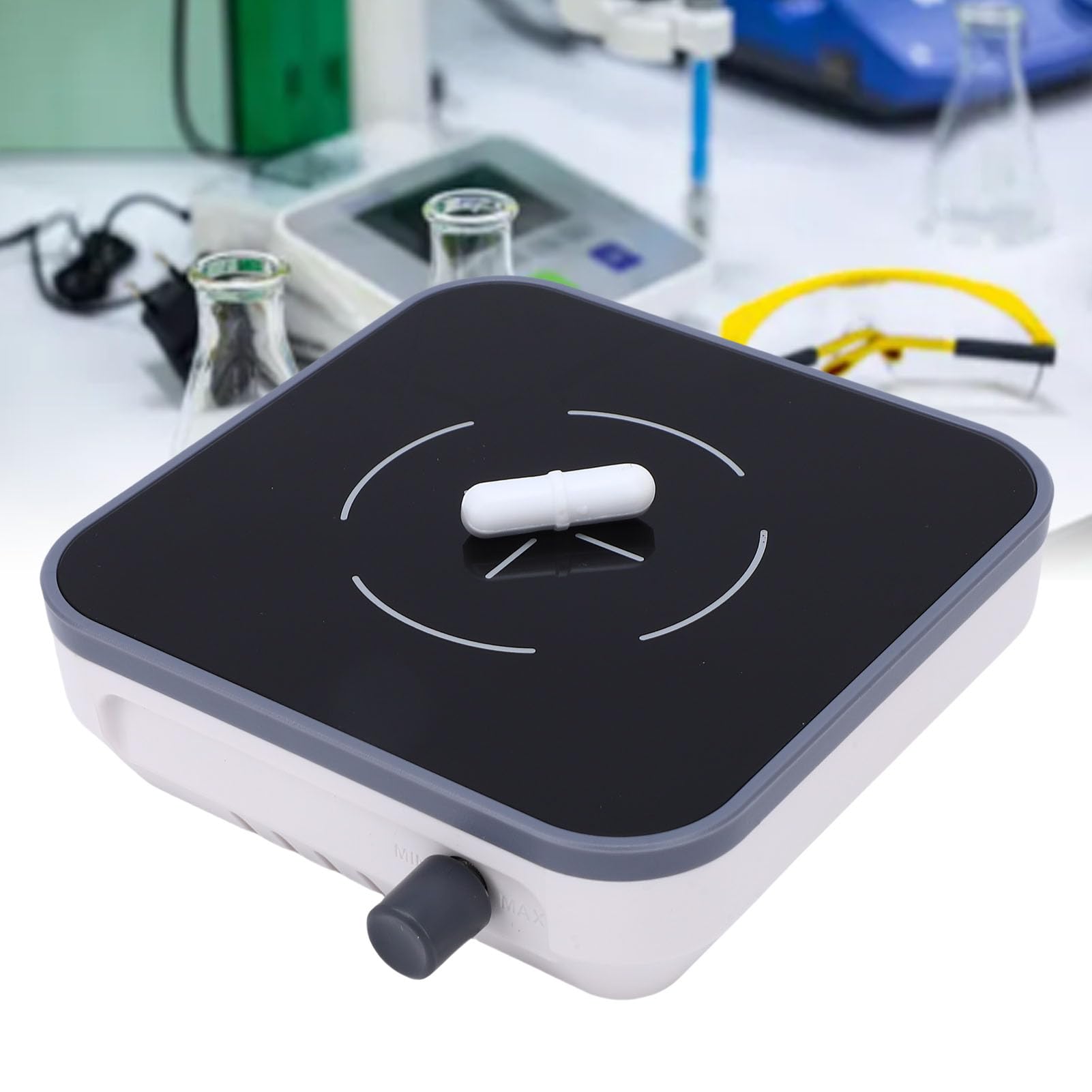 Agitatore magnetico Velocità regolabile 300-1500 giri/min Piastra in vetro temperato potente e portatile compatto per esperimenti biologici di laboratorio College