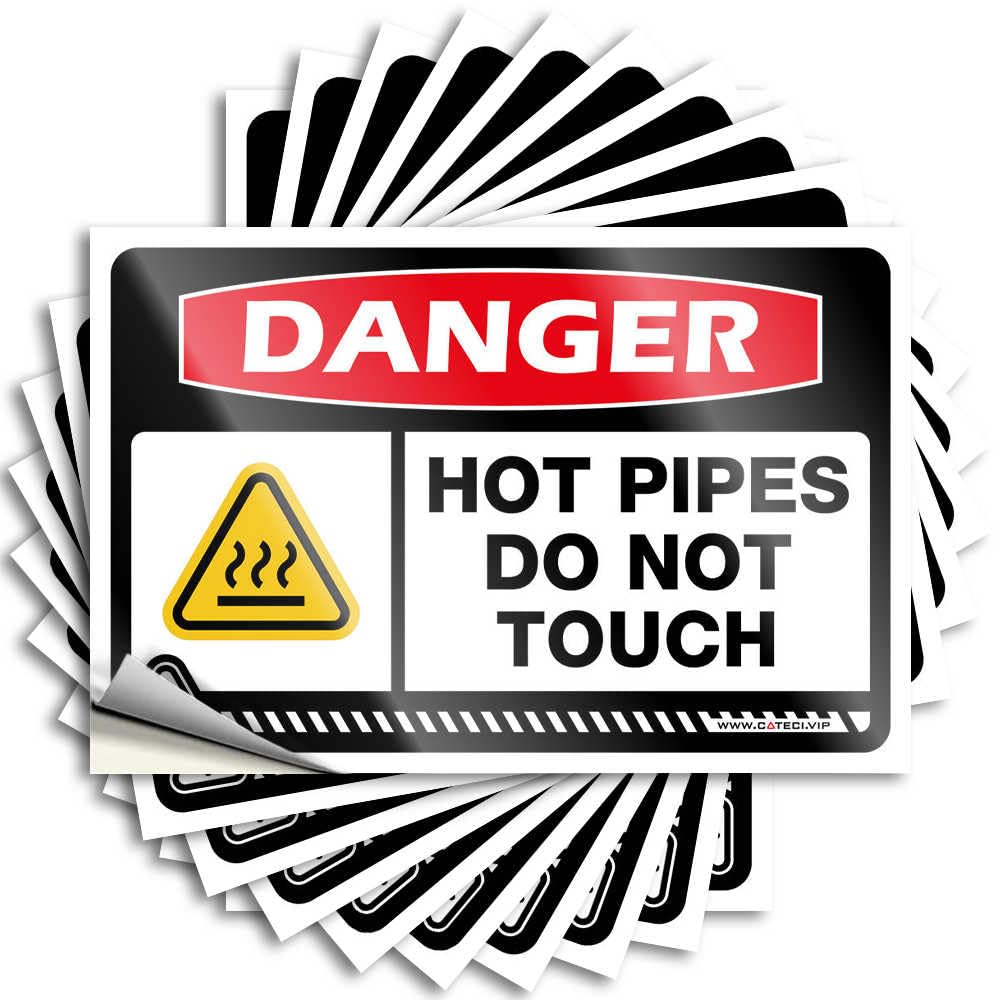 Fzfn Colour Outdoor Porch Decor Decal - Autumn Double Water Danger Hot Pipes Do Not Touch(12X18cm)