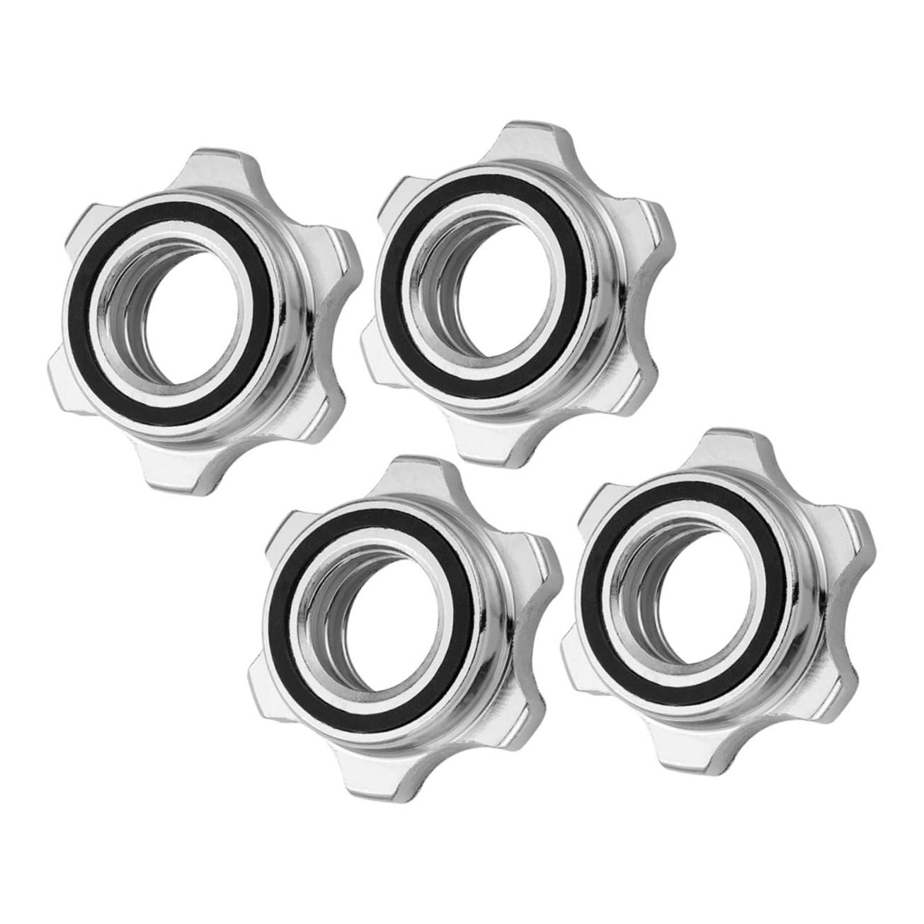 GOOHOCHY Dumbbell Bars Weight Clamps for Barbell 4pcs Anti-Slip Nuts for Dumbbell Barbell Lock Collar Screw Double Locking Nut Buckle