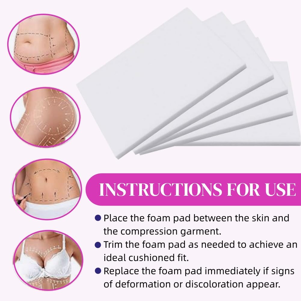 Imbottitura in schiuma per post-liposuzione,Cuscinetti in Schiuma Lipo,5pcs Lipo Foam Pads Tuta di Compressione in Schiuma,Schiuma Lipo Confezione,Confezione Schiuma Lipo